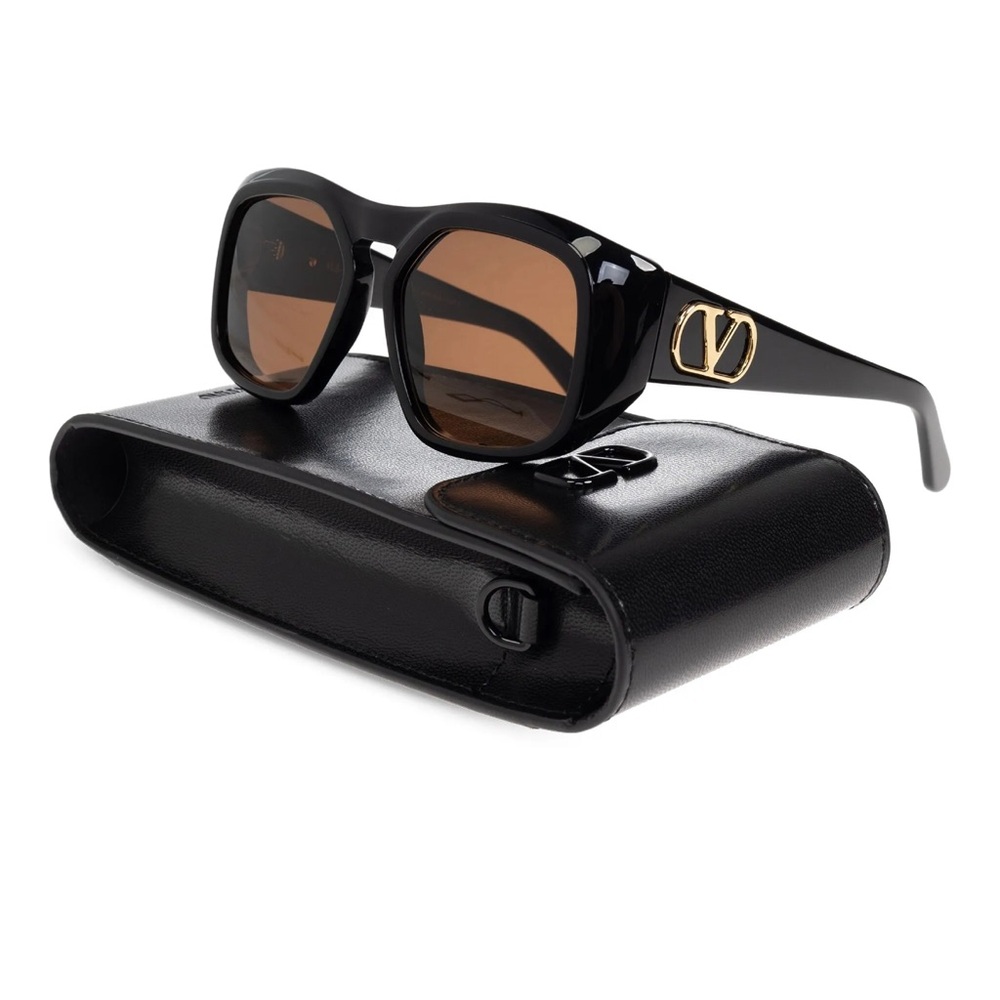 🔥🔥🔥VALENTINO V VLS-179A-55 Black Gold Oversized Sunglasses Cat 3 $699 Retail